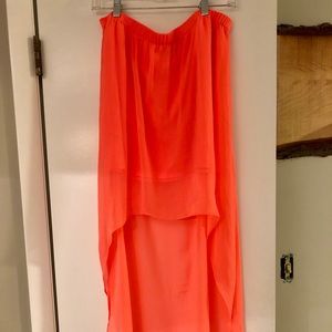 Coral High-Low Skirt
